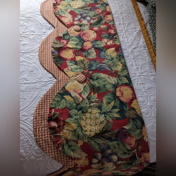 Custom valance/curtain fold over style floral fruit - Picture 3 of 6